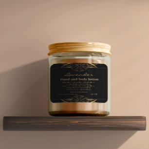 Luxuriöse goldene und schwarze Zutaten, rechteckig Quadratischer Aufkleber