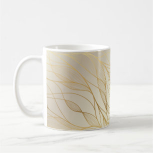 Luxuriöse Goldene Waves: Vintages Premium-Design Kaffeetasse