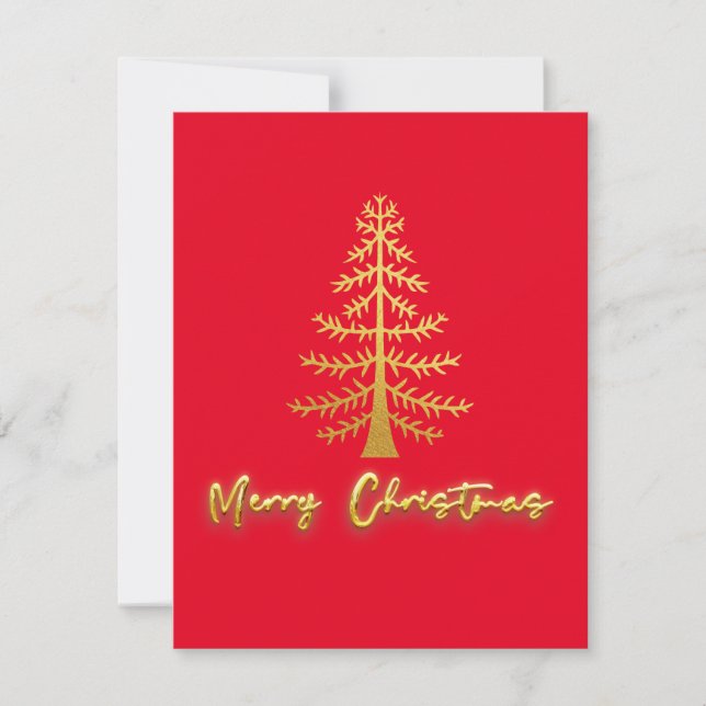 Luxuriöse goldene Weihnachtsbaum traditionelles Ro Mitteilungskarte (Vorderseite)