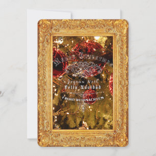 Luxuriöse goldene Weihnachtskarte - Einladungskart Einladung