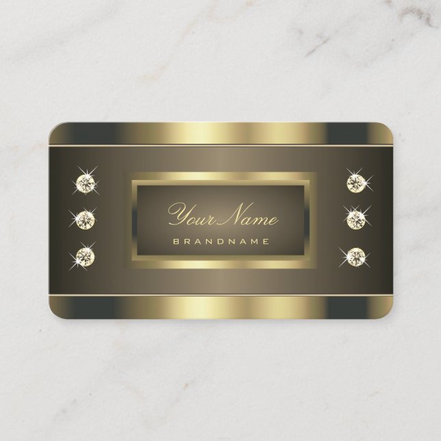 Luxuriöse Goldfarben mit leuchtenden Imitaten Rhin Visitenkarte (Vorderseite)