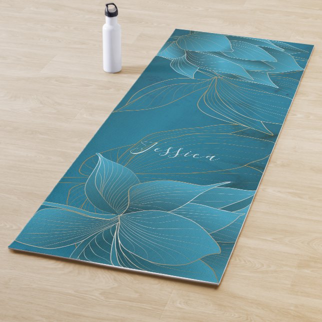 Luxuriöse Goldmedaille und türkis Personalisierte  Yogamatte (Beispiel)
