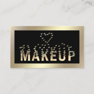 Luxuriöse Goldtypografie Schmetterlinge Make-up Lo Visitenkarte