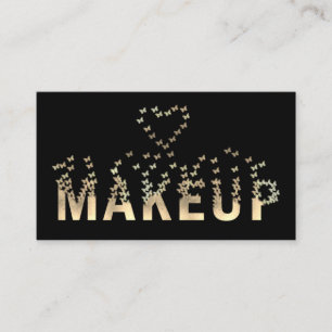 Luxuriöse Goldtypografie Schmetterlinge Make-up Lo Visitenkarte
