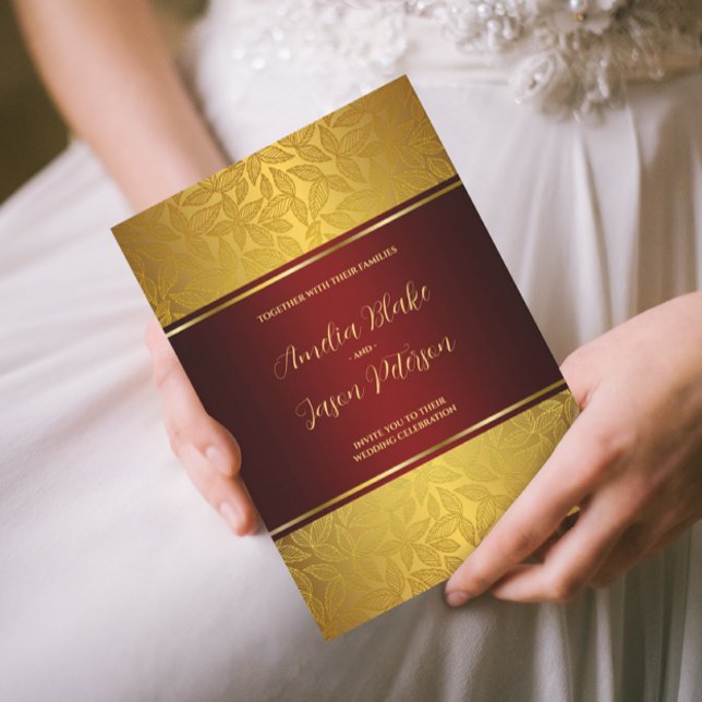 Luxuriöse, gravierte Goldfolienmuster Einladung (Von Creator hochgeladen)