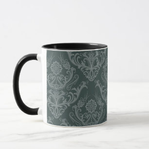 Luxuriöse grüne florale Damasttapete Tasse
