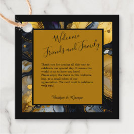 Luxuriöse Hochzeit aus schwarzem Gold Geschenkanhänger