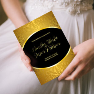 Luxuriöse Hochzeit von vergoldeten Blätter Einladung