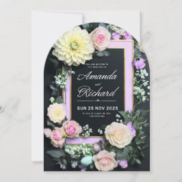 Luxuriöse Hochzeitseinladung mit elegantem Blumenm Einladung