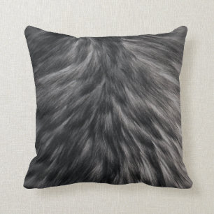 Luxuriöse Imitate Fur Print Black Gray Mink Tierh Kissen