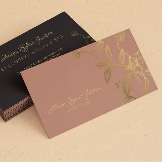 Luxuriöse Imitate Goldfolie staubige Rose Schönhei Visitenkarte (Von Creator hochgeladen)