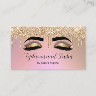 Luxuriöse Imitate Pink Gold Glitzer Augenbrauen un Visitenkarte