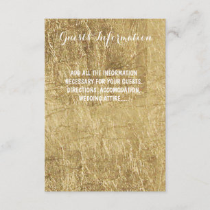 Luxuriöse Imitats Goldblatt Hochzeitstag Gästebuch Begleitkarte
