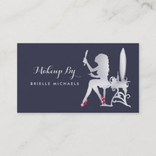 Luxuriöse IMITATS Silver Woman Makeup Artist Red S Visitenkarte