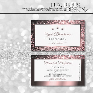 Luxuriöse Juwelen aus White Rose Gold Sparkle Glit Visitenkarte