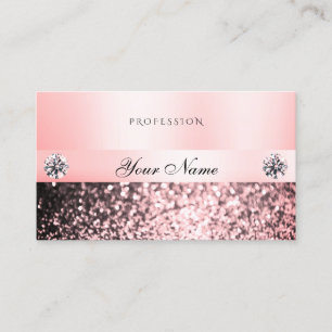 Luxuriöse Juwelen Pink Glitzer Diamonds Pastel Pin Visitenkarte