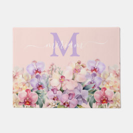 Luxuriöse Kitchen Floor Mat: Rosa und Lila Orchide Fußmatte
