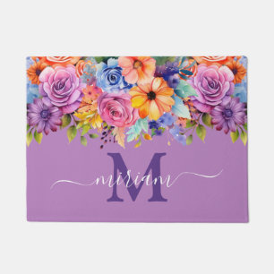 Luxuriöse Kitchen Floor Mat: Spring Purple Flowers Fußmatte