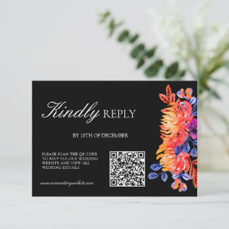 Luxuriöse klassische elegante Wasserfarbe Blumen H RSVP Karte