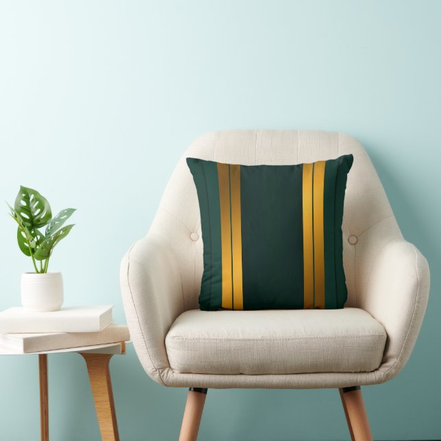 Luxuriöse Kollektion von Green Gold Linen Texture Kissen (Stuhl )