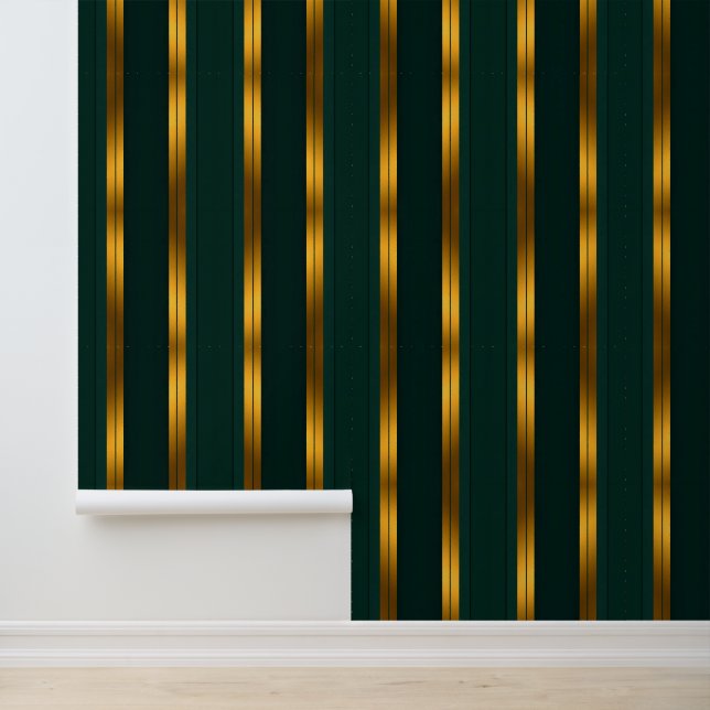 Luxuriöse Kollektion von Green Gold Linen Texture Tapete (Anwendung)