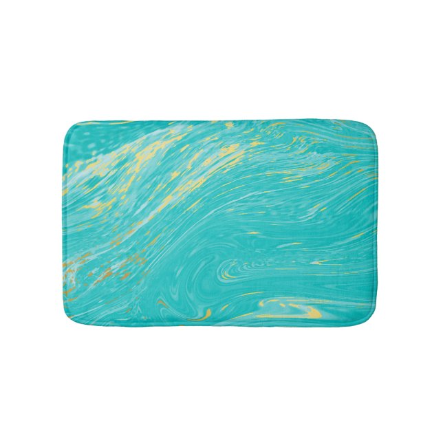 Luxuriöse königliche elegante Marble Gold Blue Badematte (Vorderseite)