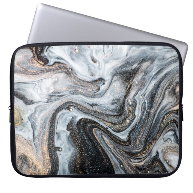 Luxuriöse Kunst im orientalischen Stil. Goldener S Laptopschutzhülle (Vorderseite)