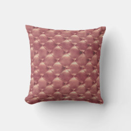 Luxuriöse Kupfer-Rose Tufted Leather Opulent Glam  Kissen