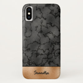 Luxuriöse Kupfer- und schwarzmarmorierte Muster Case-Mate iPhone Hülle
