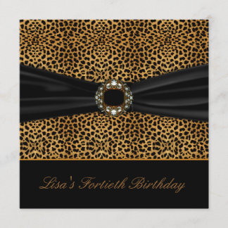 Luxuriöse Leopard Frauen 40. Geburtstag Party Einladung