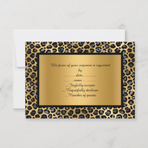 LUXURIÖSE LEOPARD GEMUSTERTE RSVP-ANKÜNDIGUNGSKART RSVP KARTE