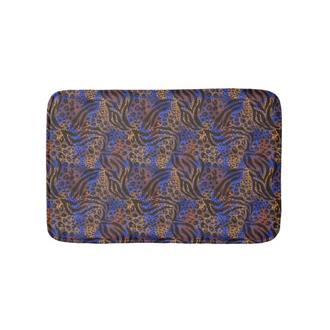 Luxuriöse Leopard- und Zebra-Druckmuster Badematte (Vorderseite)
