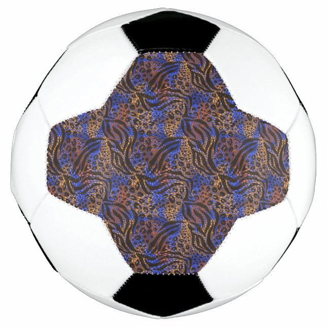 Luxuriöse Leopard- und Zebra-Druckmuster Fußball (Vorderseite)