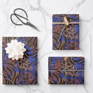Luxuriöse Leopard- und Zebra-Druckmuster Geschenkpapier Set
