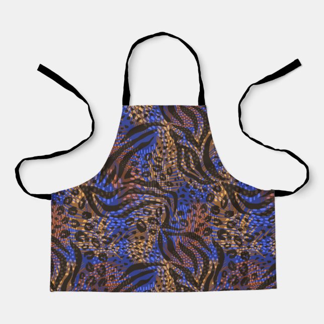 Luxuriöse Leopard- und Zebra-Druckmuster Schürze (Vorderseite)