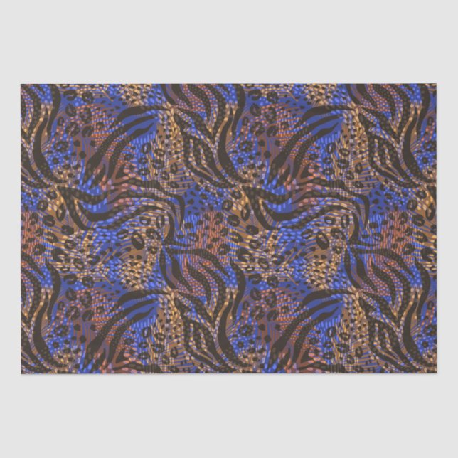 Luxuriöse Leopard- und Zebra-Druckmuster Seidenpapier (Vorderseite)
