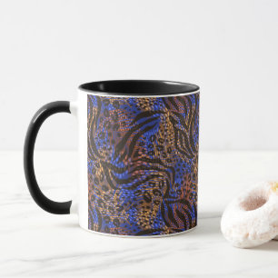 Luxuriöse Leopard- und Zebra-Druckmuster Tasse