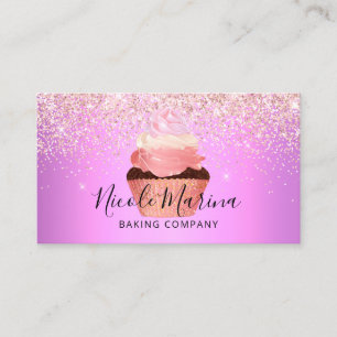Luxuriöse Lila Cupcake Bäckerei Süßigkeiten Koch Visitenkarte