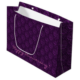 Luxuriöse Lila florale große Geschenktasche Große Geschenktüte