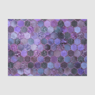 Luxuriöse Lila Metallfolien Glitzer Honigwabenmust Seidenpapier