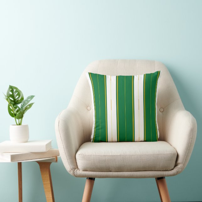 Luxuriöse Linen Moderne Green Gold Texture Collect Kissen (Stuhl )