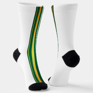 Luxuriöse Linen Trendy Green Gold Texture Collecti Socken