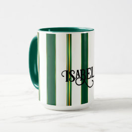 Luxuriöse Linen Trendy Green Gold Texture Collecti Tasse