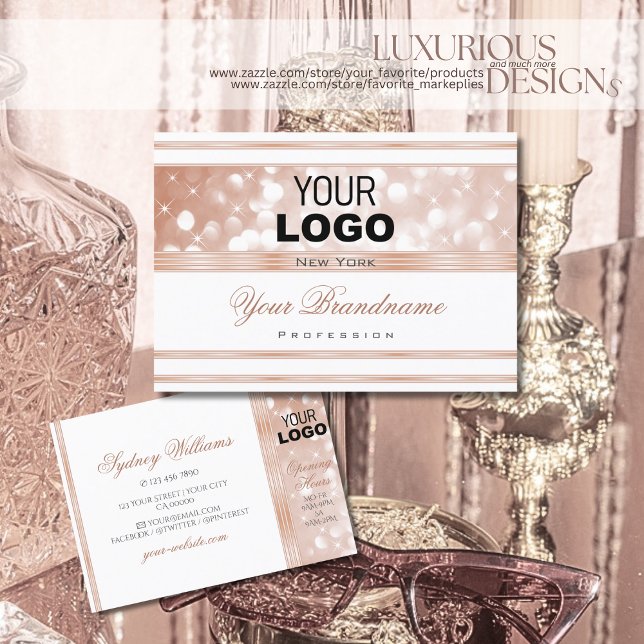 Luxuriöse Logos für den Weißrosen-Glitzer Visitenkarte (Von Creator hochgeladen)