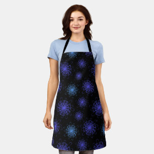 Luxuriöse Magie Blau Lila florale Schwarz Abstrakt Schürze