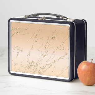 Luxuriöse Marble Veins Chic Light Brown Deluxe Metall Brotdose