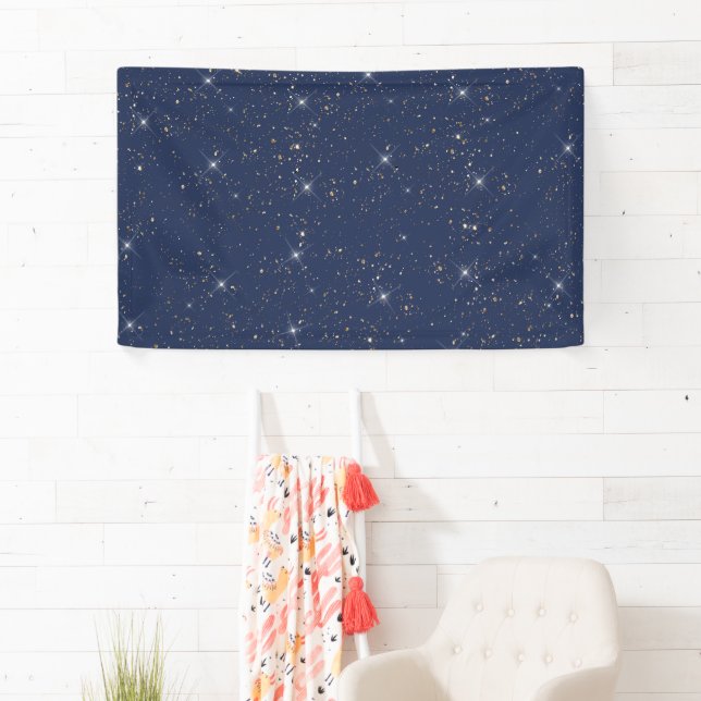 Luxuriöse Marineblau glänzend goldenes Glitzer Banner (Insitu)