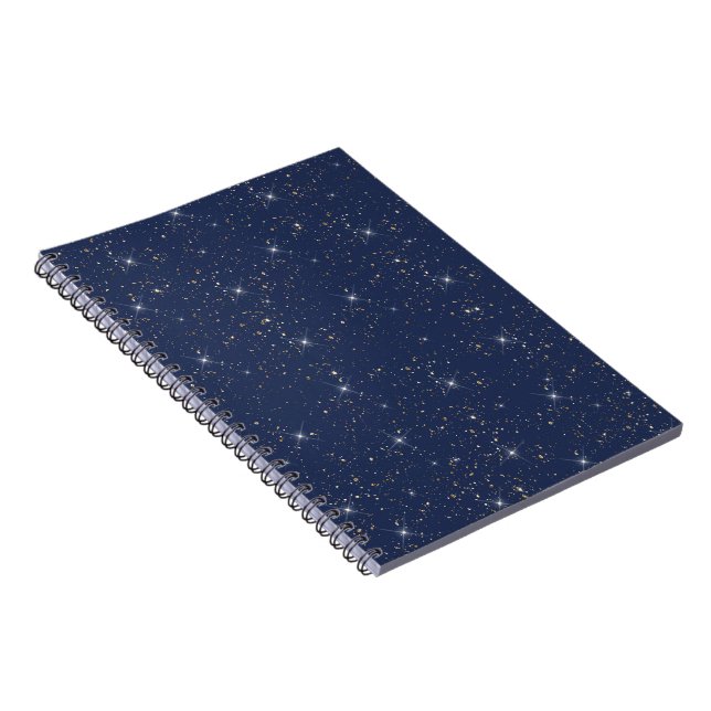 Luxuriöse Marineblau glänzend goldenes Glitzer Notizblock (Rechte Seite)