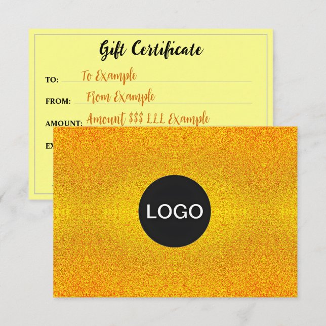 Luxuriöse Markenlogos, elegantes Goldenes Geschenk (Vorne/Hinten)