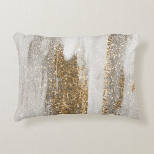 Luxuriöse Marmor Gold blickt weiß und grau Dekokissen